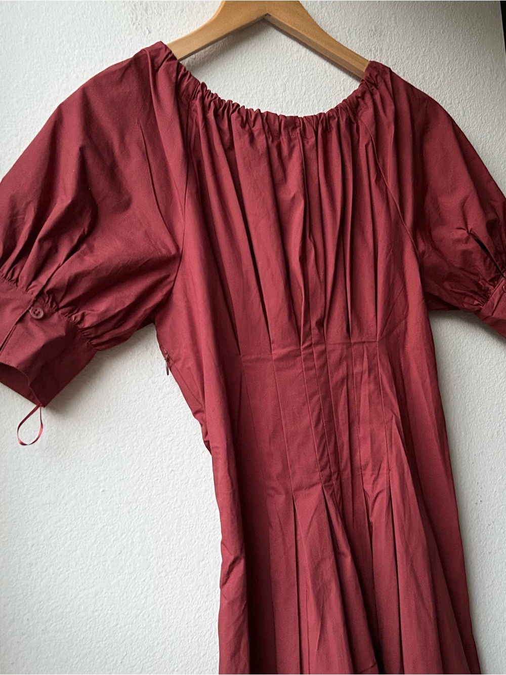 NWT J.Crew Cinched-waist shirt-dress in Brilliant Mahogany Red Sz 4P - Picture 7 of 11